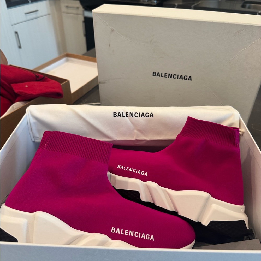Balenciaga Woman Fuchsia Sock Sneakers